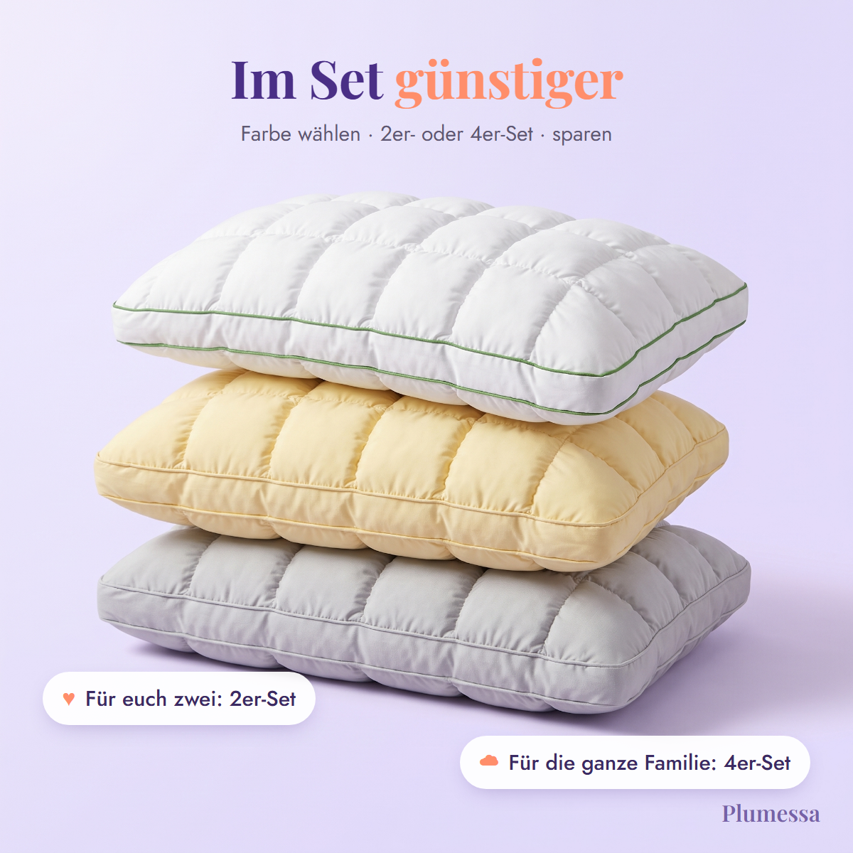 Marshmallow-Kissen im 2er- und 4er-Set