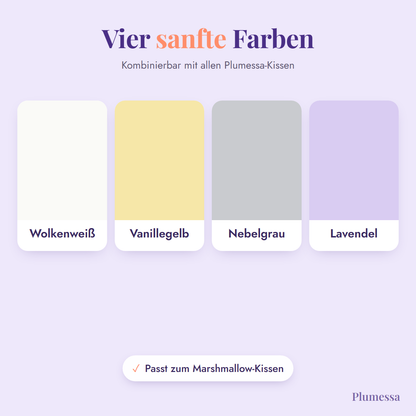 Wolkenbezug in Wolkenweiß, Vanillegelb, Nebelgrau und Lavendel