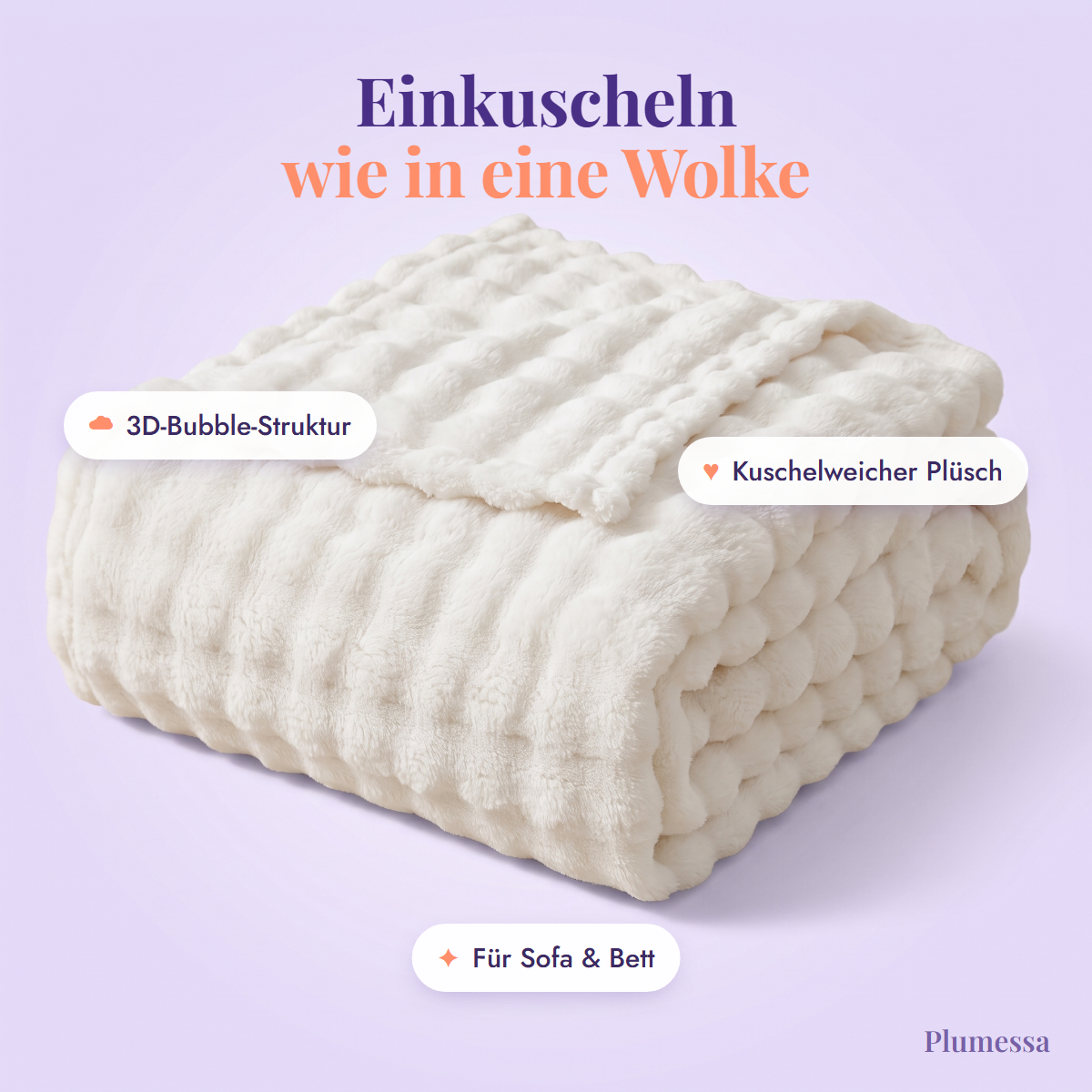 Die Marshmallow-Decke mit 3D-Bubble-Struktur