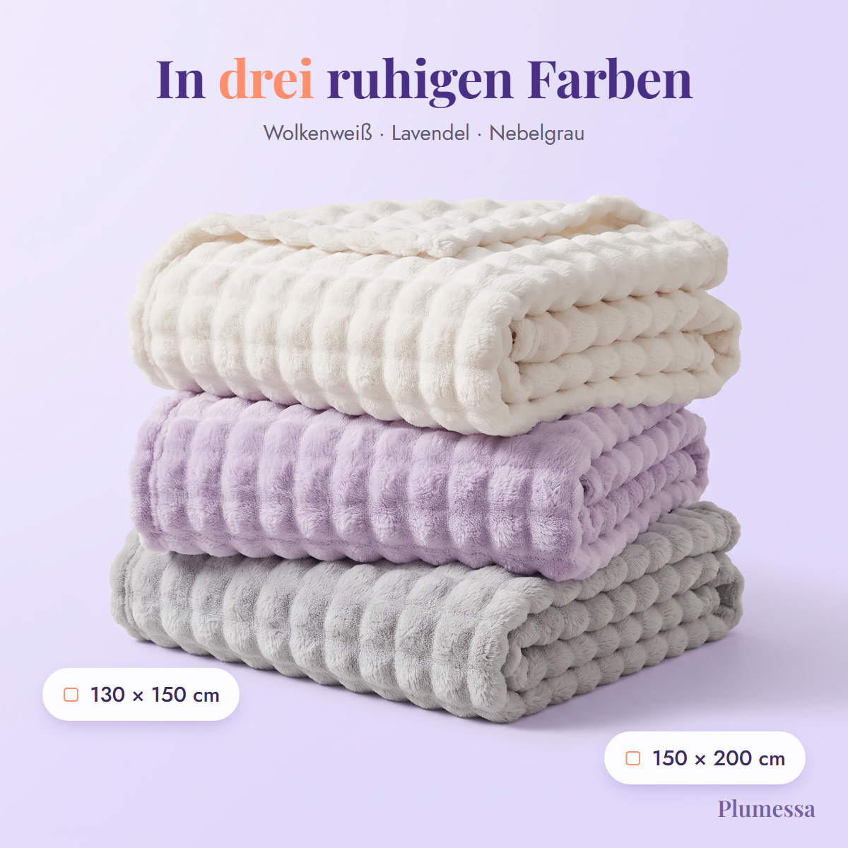 Marshmallow-Decke in drei Farben